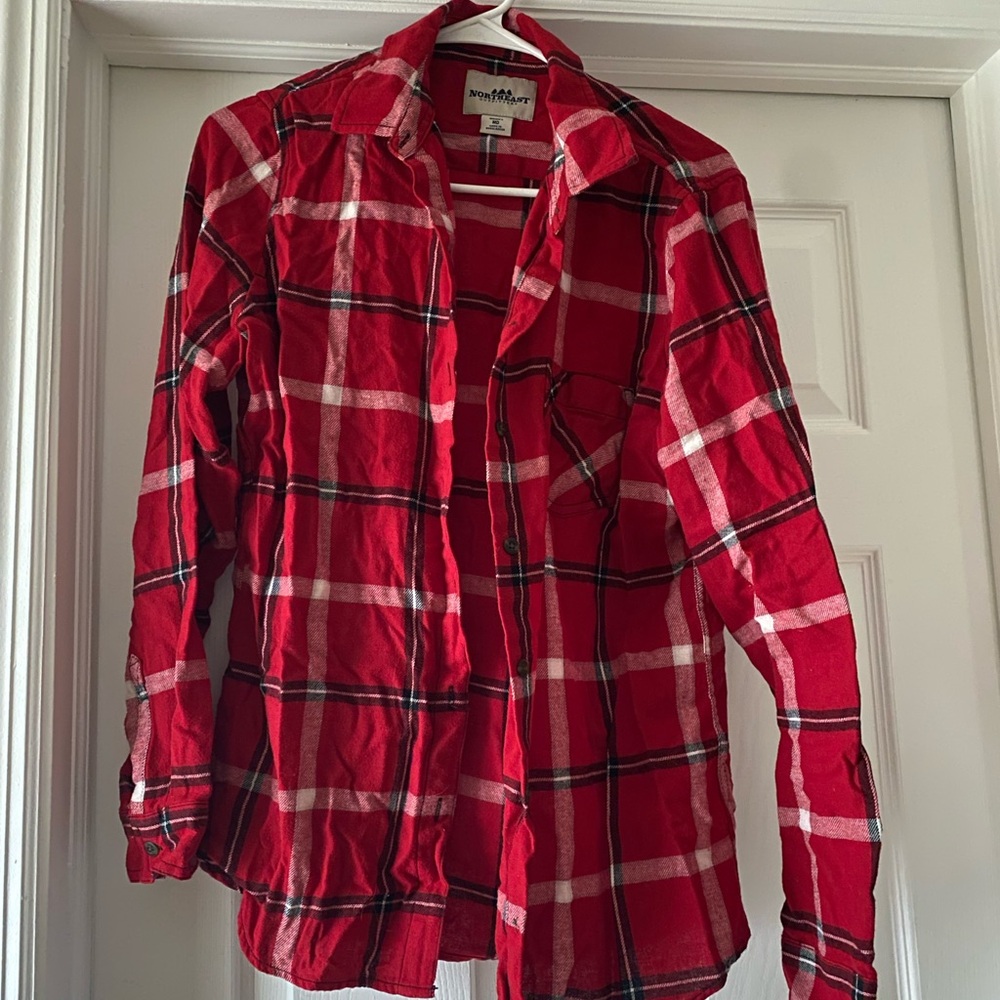 Red Plaid Button Up Shirt